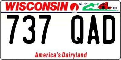 WI license plate 737QAD