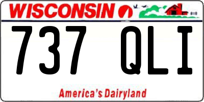 WI license plate 737QLI