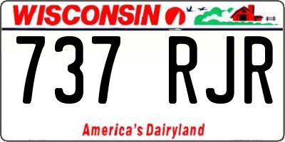 WI license plate 737RJR