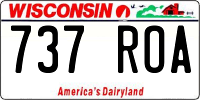 WI license plate 737ROA
