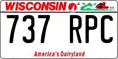WI license plate 737RPC