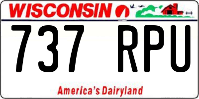 WI license plate 737RPU