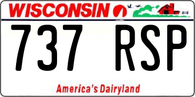 WI license plate 737RSP