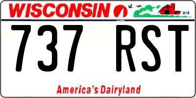WI license plate 737RST