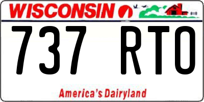WI license plate 737RTO