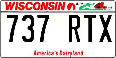 WI license plate 737RTX