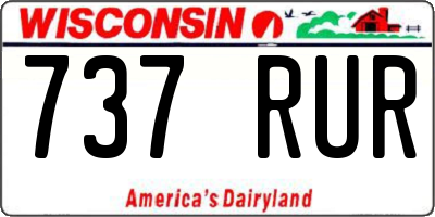 WI license plate 737RUR