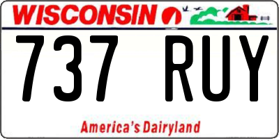 WI license plate 737RUY