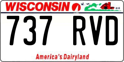 WI license plate 737RVD