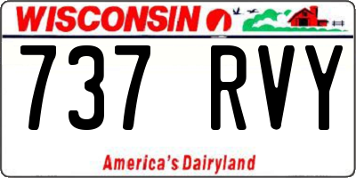 WI license plate 737RVY