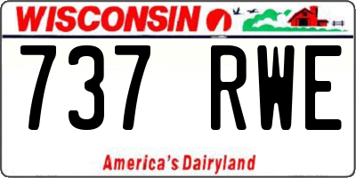 WI license plate 737RWE