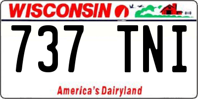 WI license plate 737TNI