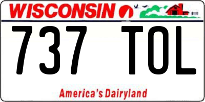 WI license plate 737TOL