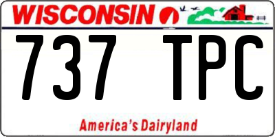 WI license plate 737TPC