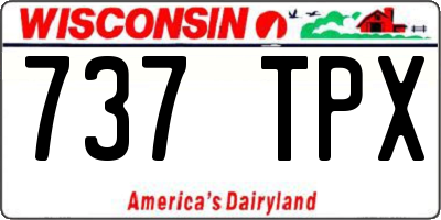 WI license plate 737TPX