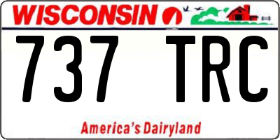 WI license plate 737TRC