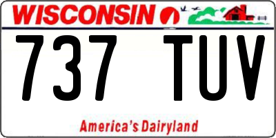 WI license plate 737TUV
