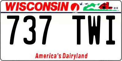 WI license plate 737TWI