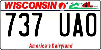 WI license plate 737UAO
