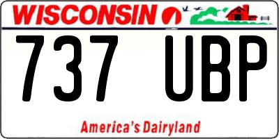 WI license plate 737UBP