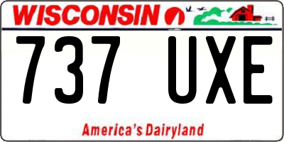 WI license plate 737UXE