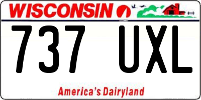 WI license plate 737UXL