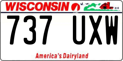 WI license plate 737UXW