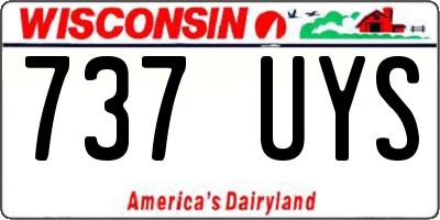 WI license plate 737UYS