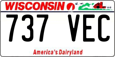WI license plate 737VEC