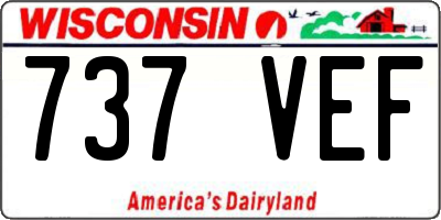 WI license plate 737VEF