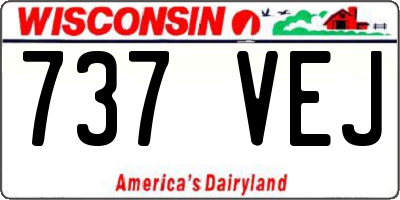 WI license plate 737VEJ