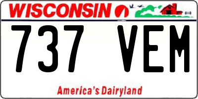 WI license plate 737VEM