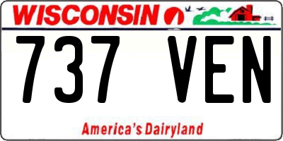 WI license plate 737VEN