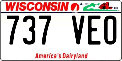 WI license plate 737VEO