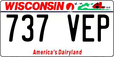 WI license plate 737VEP