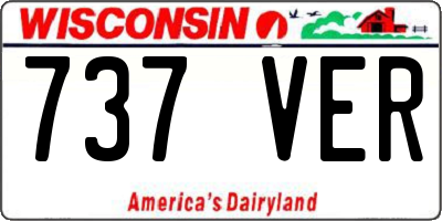 WI license plate 737VER
