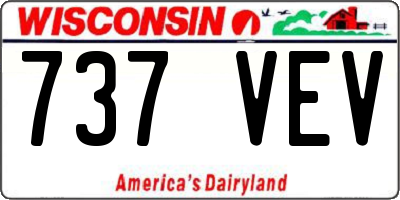 WI license plate 737VEV