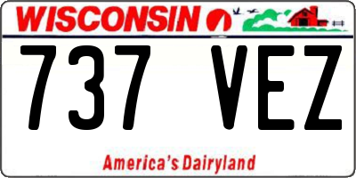 WI license plate 737VEZ