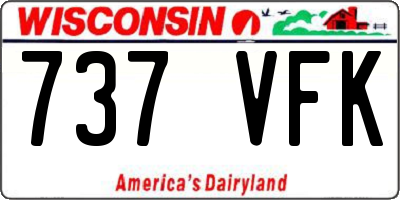 WI license plate 737VFK