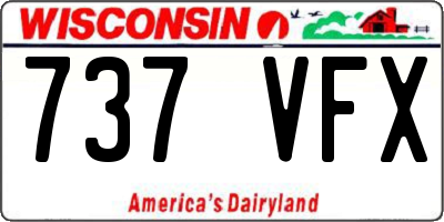 WI license plate 737VFX