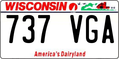 WI license plate 737VGA