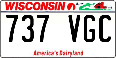 WI license plate 737VGC