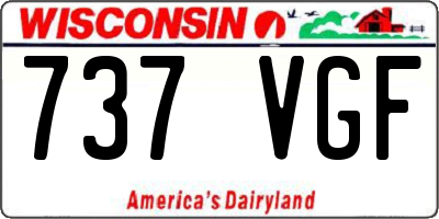 WI license plate 737VGF