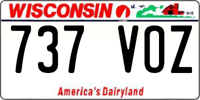 WI license plate 737VOZ