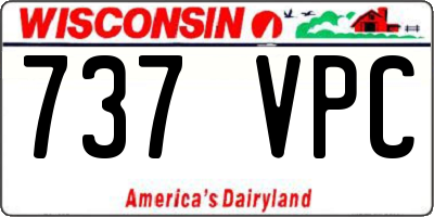 WI license plate 737VPC