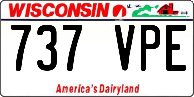 WI license plate 737VPE
