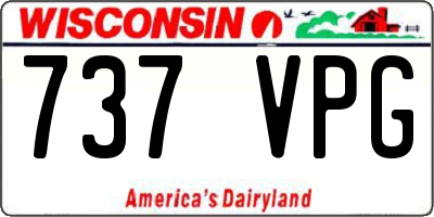 WI license plate 737VPG
