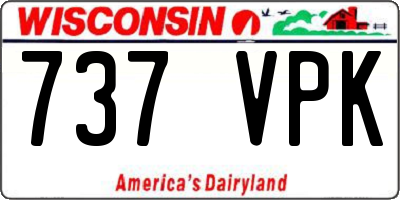 WI license plate 737VPK
