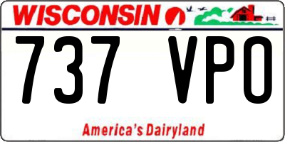 WI license plate 737VPO