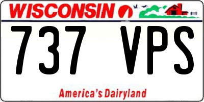 WI license plate 737VPS